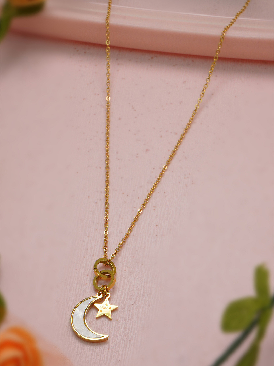 Ramdev Art Fashion Jwellery Rose Gold-Plated Necklace With Pendant