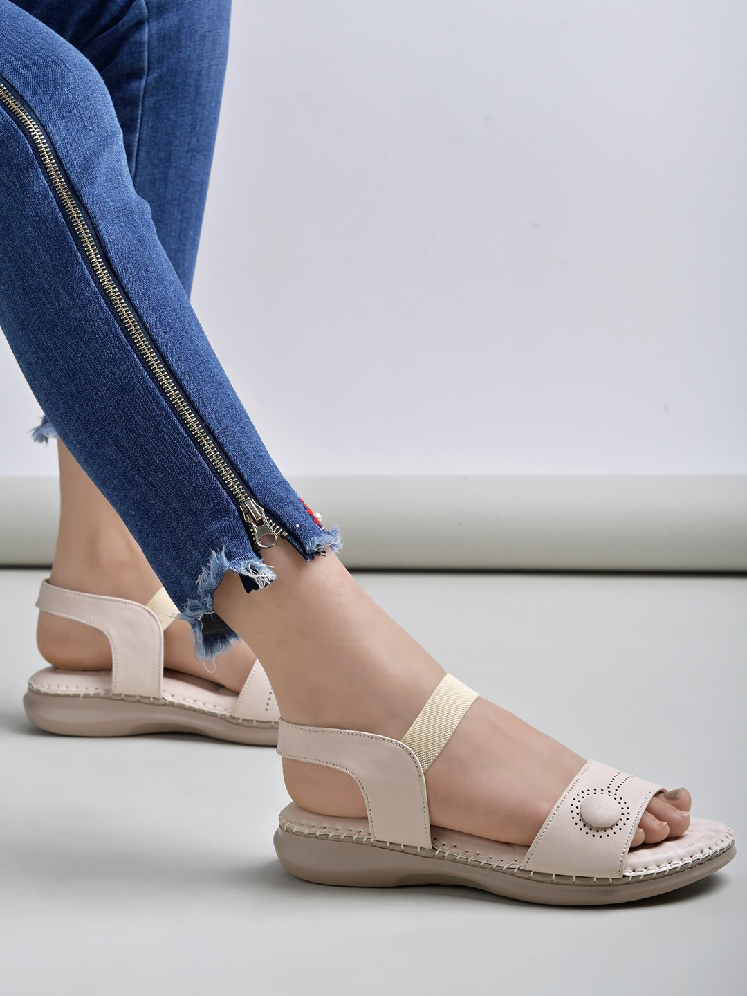 Shoetopia Backstraps Open Toe Flats