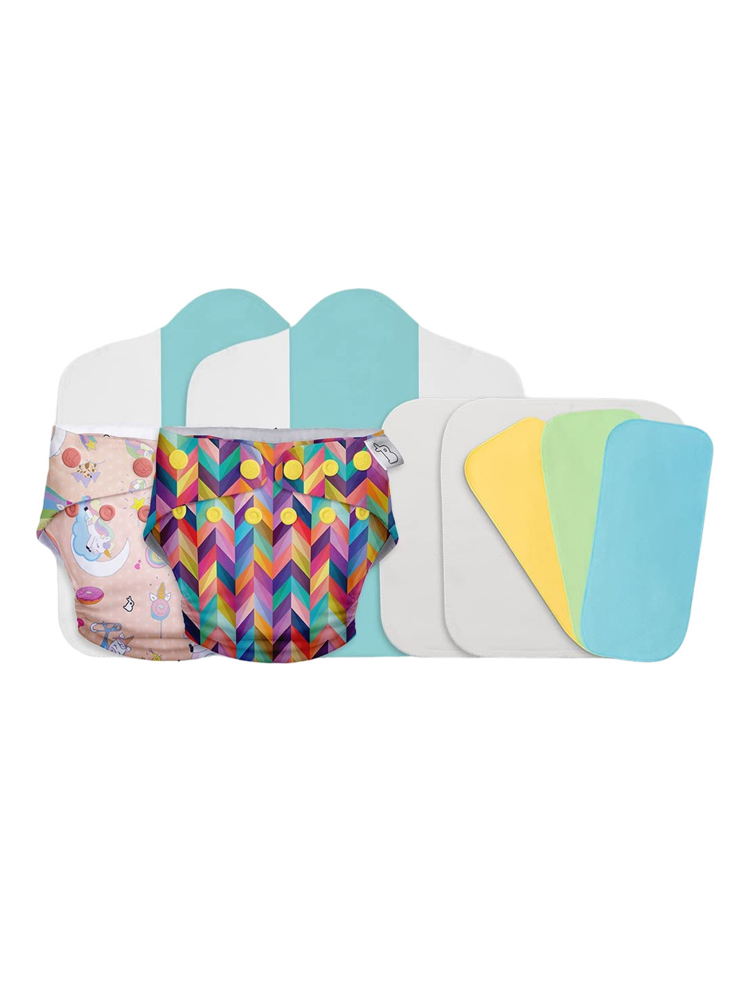 SuperBottoms Set Of 2 Cloth Diaper With Top Sheets & Booster Pads