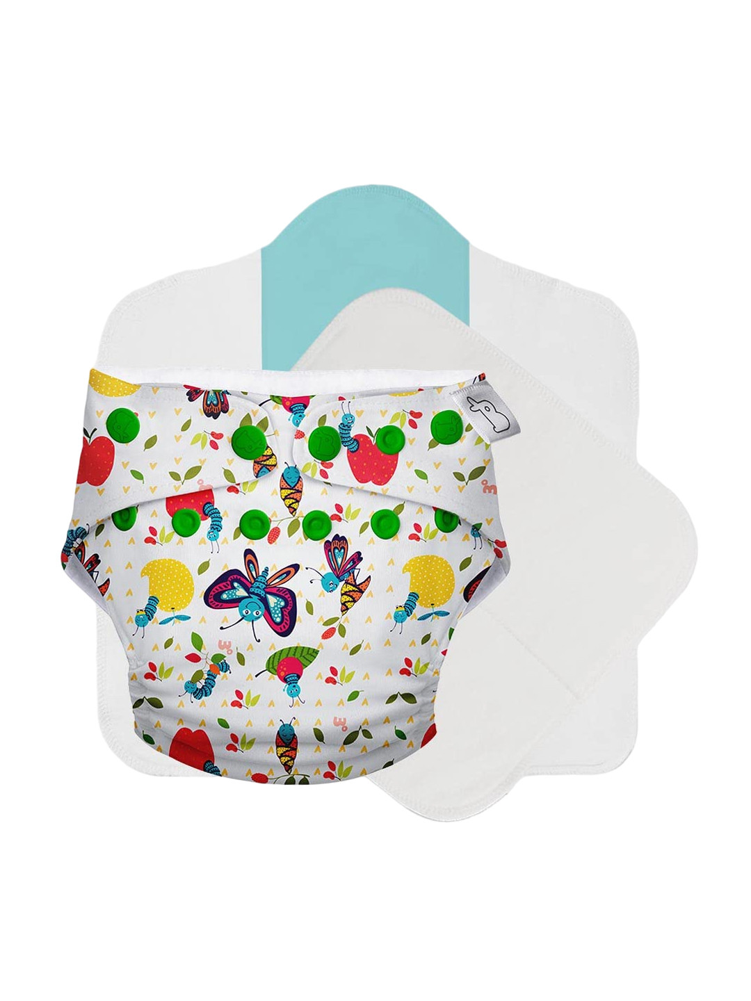 SuperBottoms Set Of 2 UNO Reusable Cloth Diaper With Easy Snaps & Quick Dry Ultra Thin Pad
