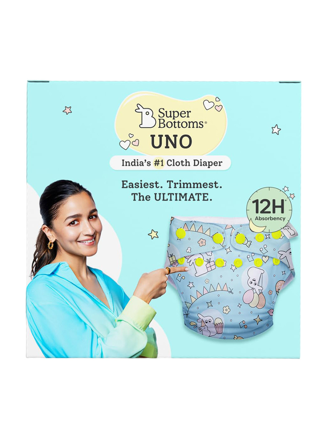 SuperBottoms Reusable Cloth Diaper With Soaker & Booster Pad