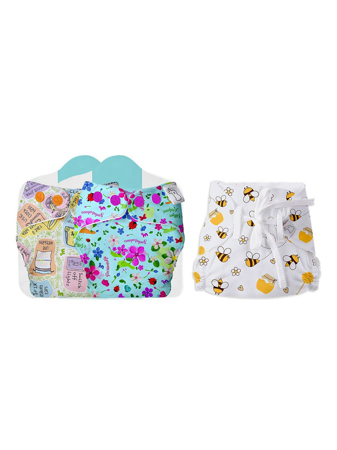 SuperBottoms Set of 3 UNO Reusable Cloth Diaper & Dry Feel Langot