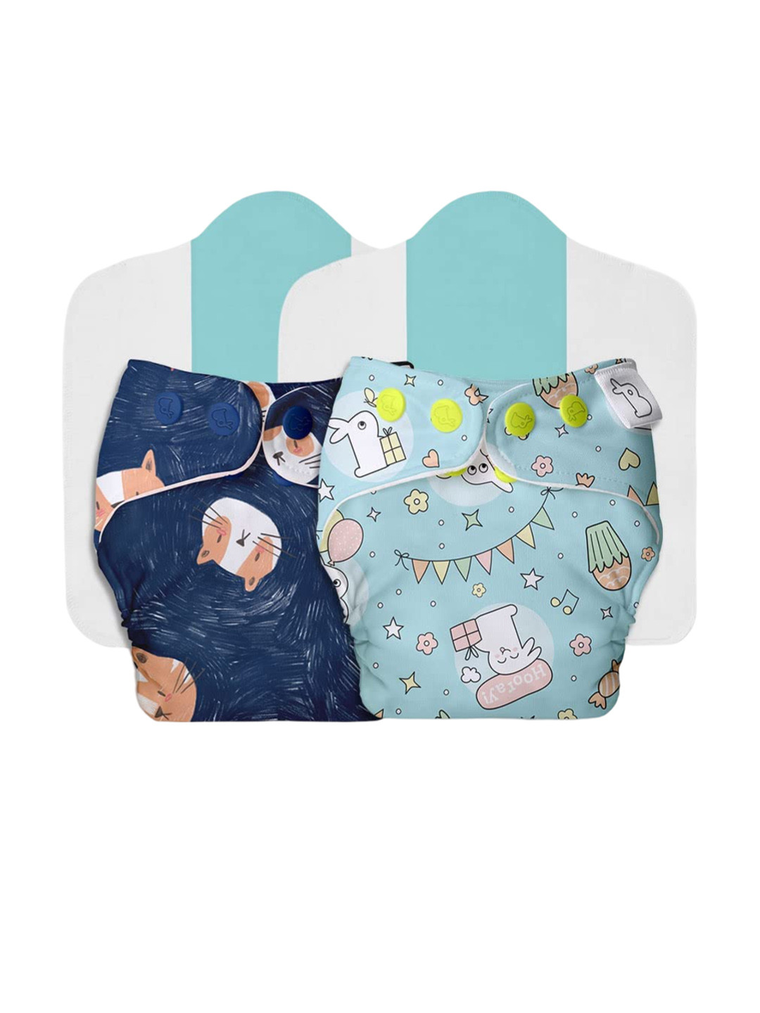 SuperBottoms Set Of 2 Dry Feel Reusable Cloth Diaper With Insert