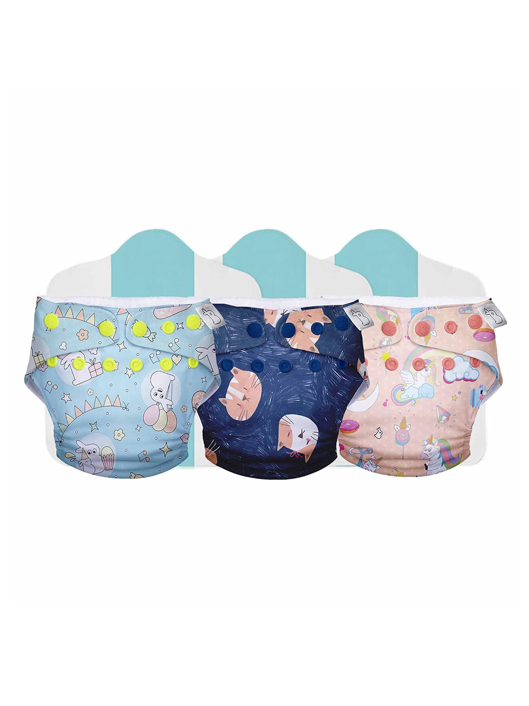 SuperBottoms Set Of 3 UNO Cotton Reusable Cloth Diaper With Easy Snaps