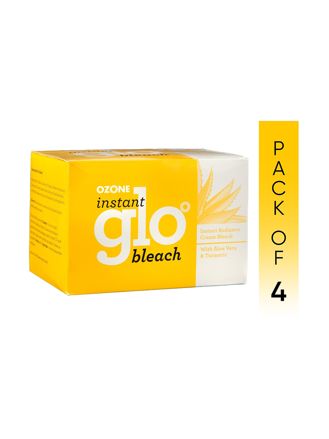 Ozone Set Of 4 Instant Glo Cream Bleach & Activator with Aloe Vera & Turmeric - 43g Each