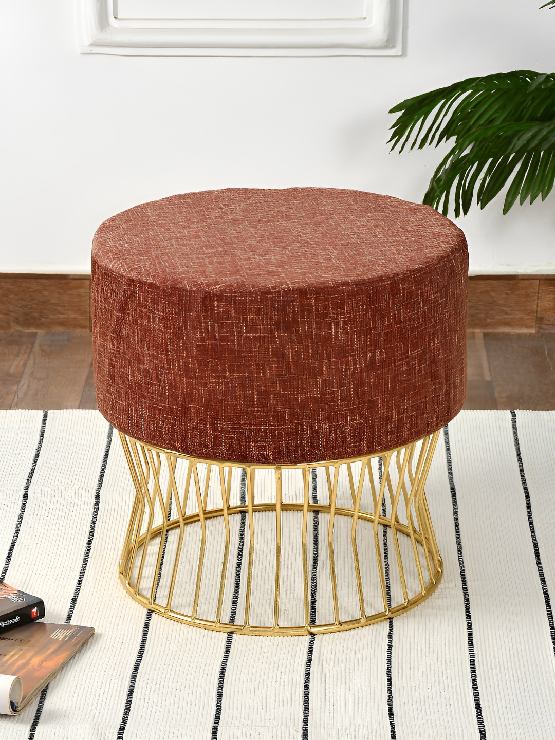 COMFIDELITAS Brown Metal Seating Ottoman