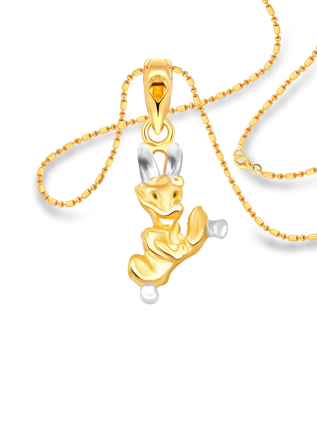 Vighnaharta Gold-Plated Minnie Mouse Pendant with Chain