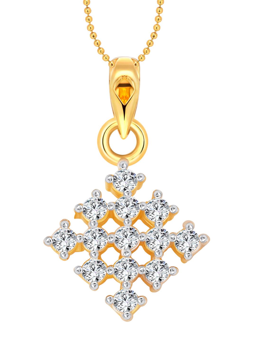 Vighnaharta Gold-Plated Square Pendant