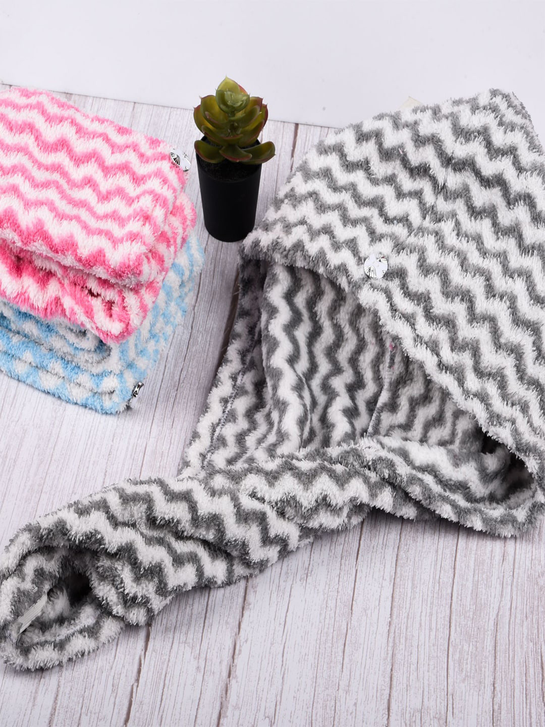 Kuber Industries Grey 6 Pieces Hair Wrapper 380 GSM