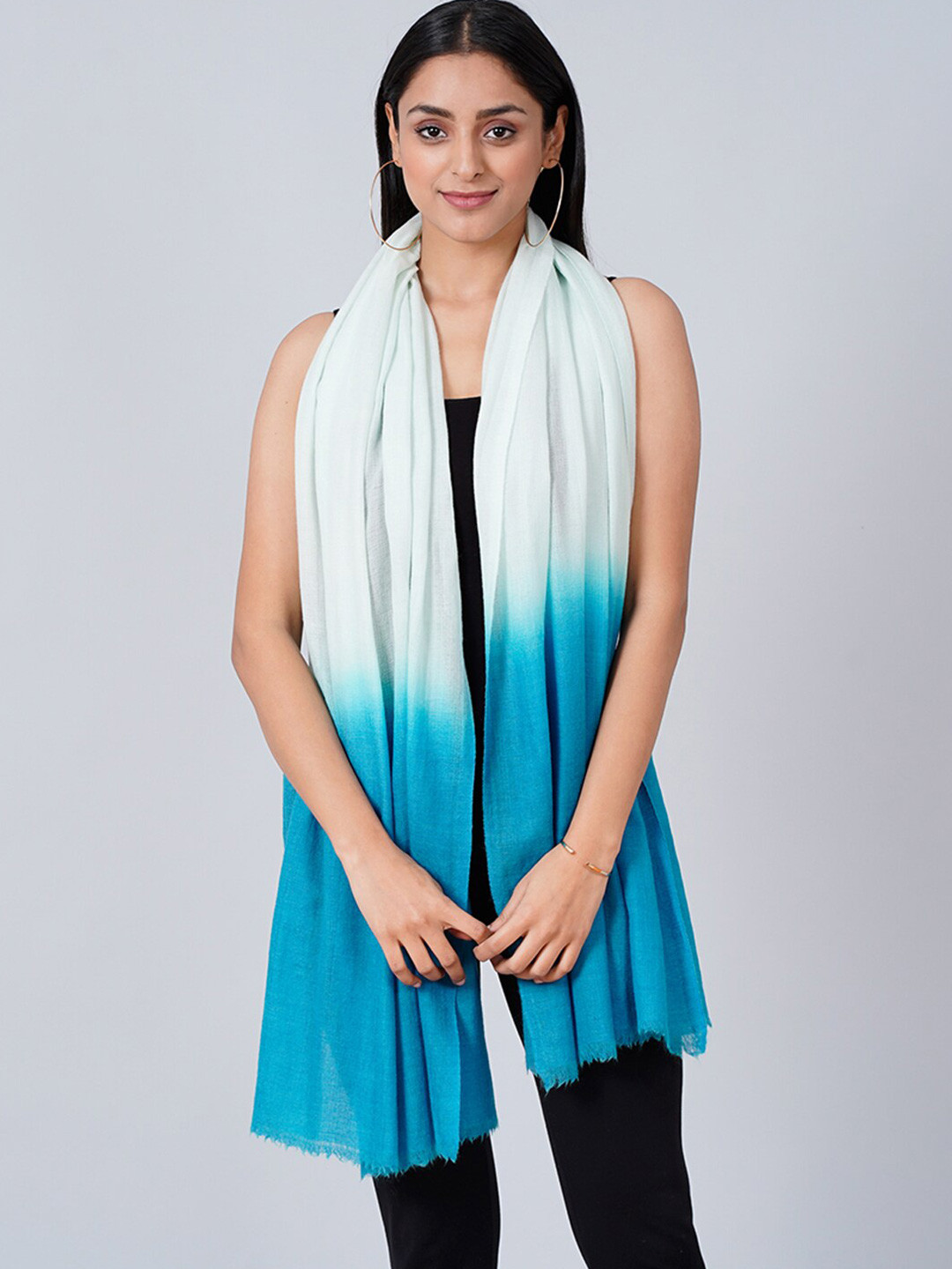 First Resort by Ramola Bachchan Colourblocked Silk Scarf