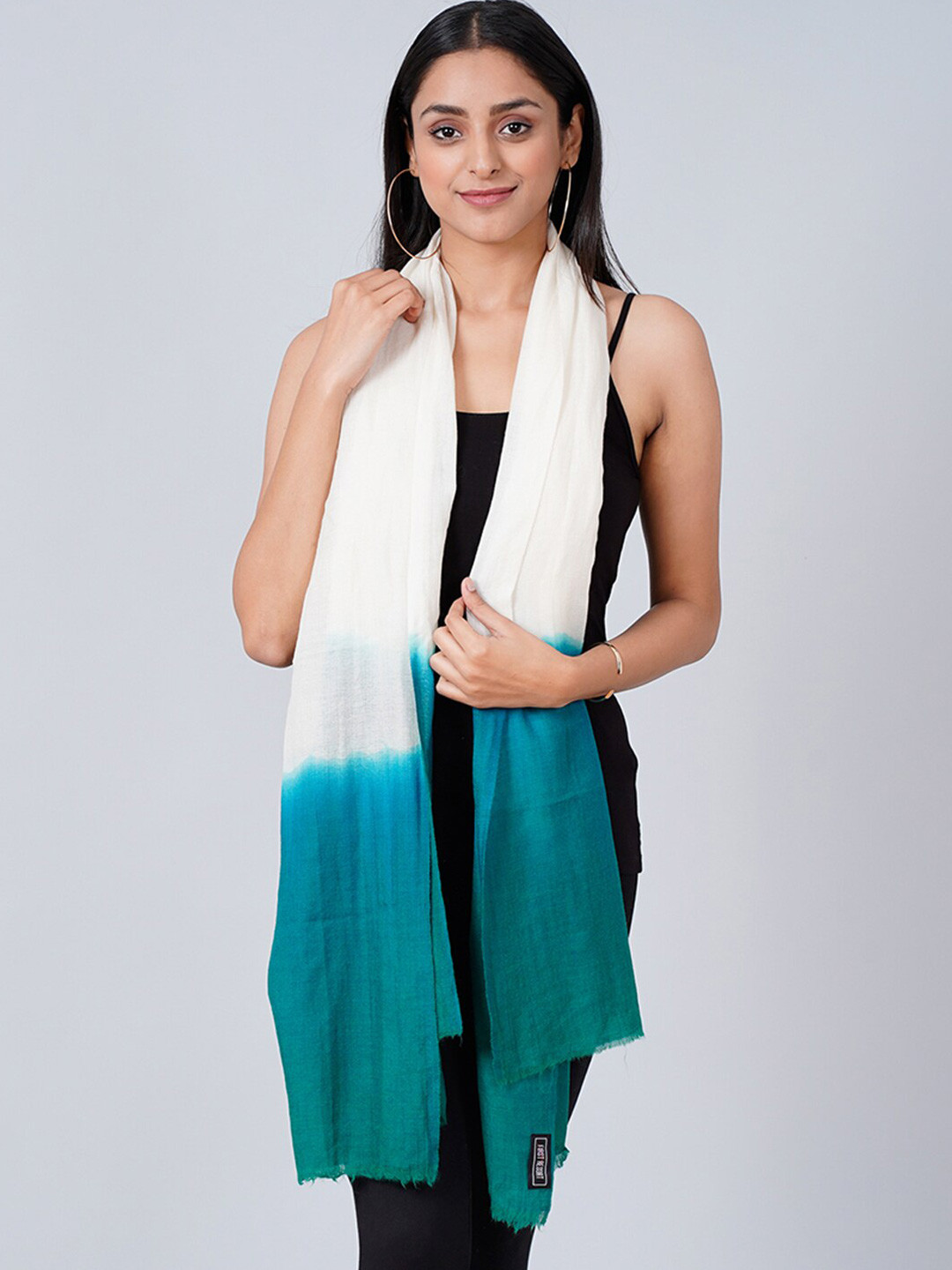 First Resort by Ramola Bachchan Colourblocked Silk Scarf