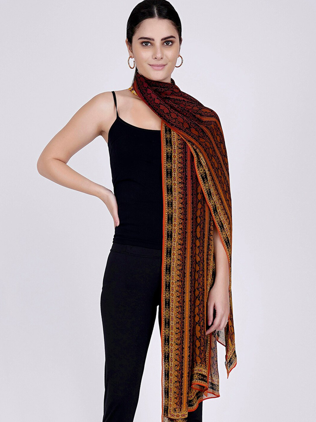 First Resort by Ramola Bachchan Abstract Printed Georgette Stole