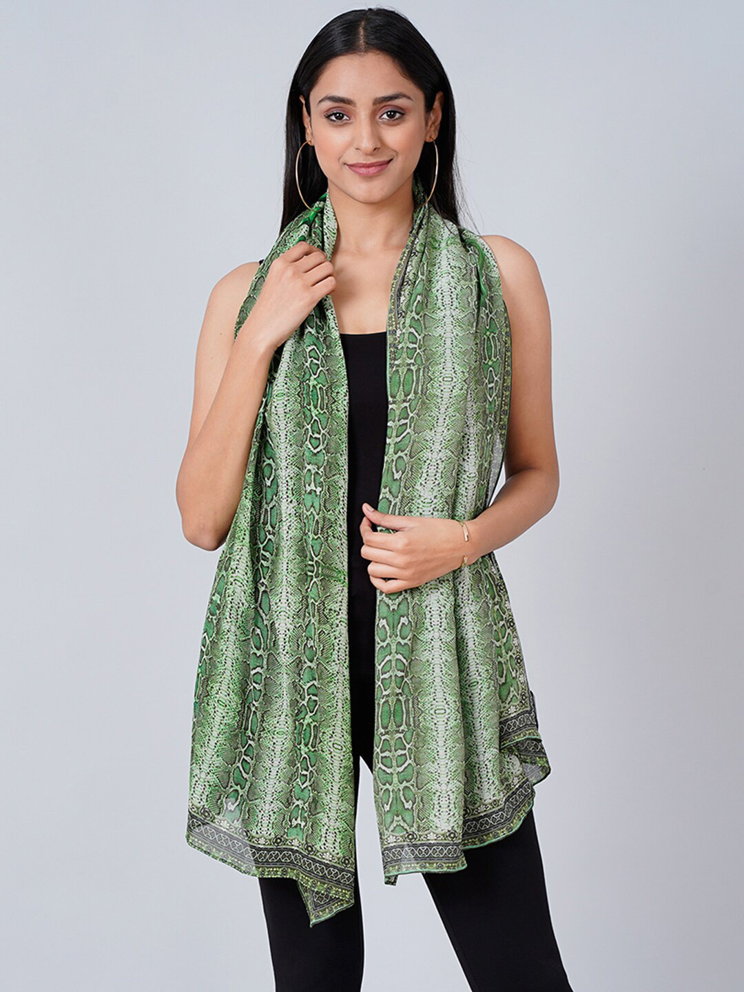 First Resort by Ramola Bachchan Animal Skin Printed Georgette Stole