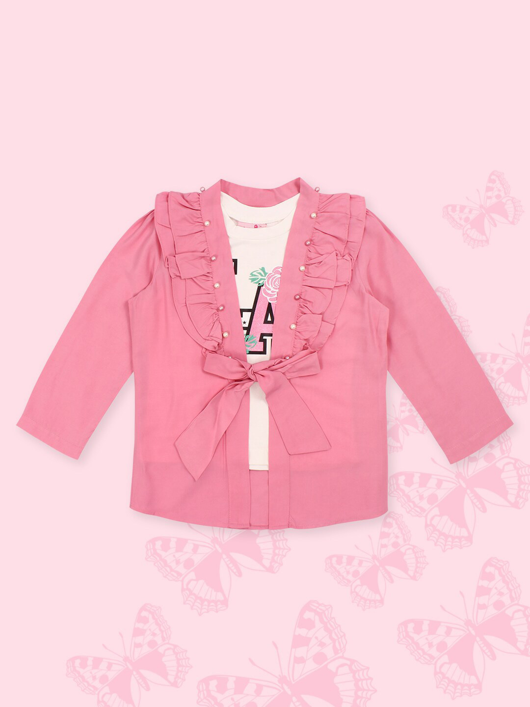 CUTECUMBER Mandarin Collar Long Sleeves Top