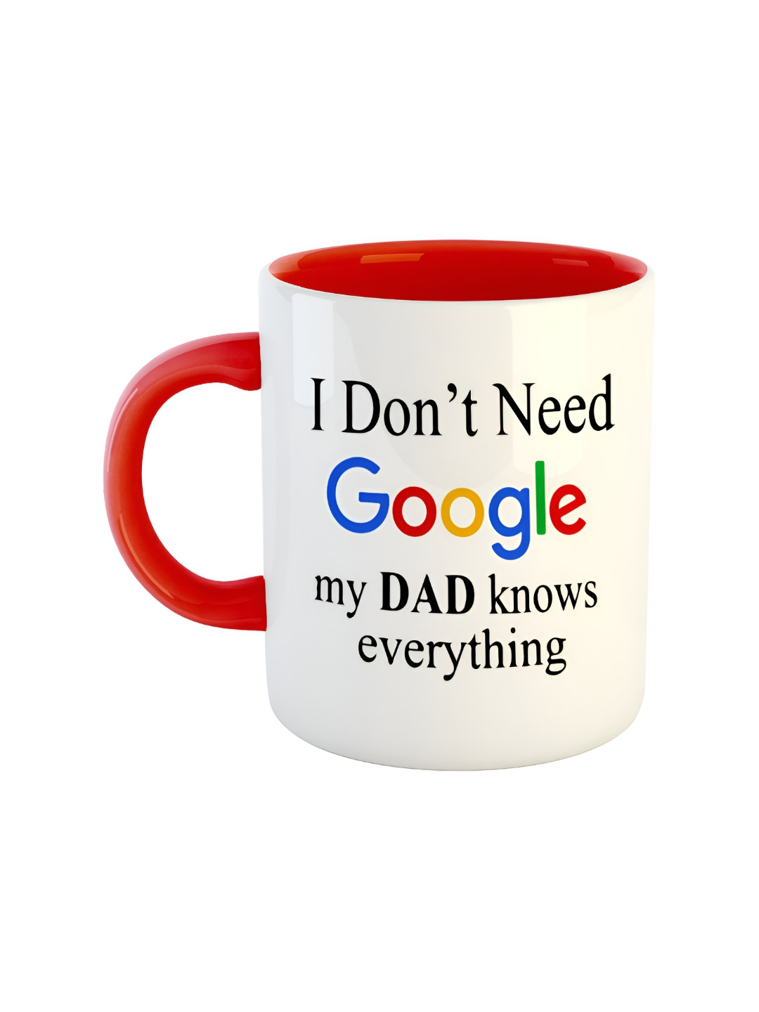 ARTBUG All I Need For A Perfect Day Is Your Smile Red Typography Ceramic Microwave Safe Mug-350ml