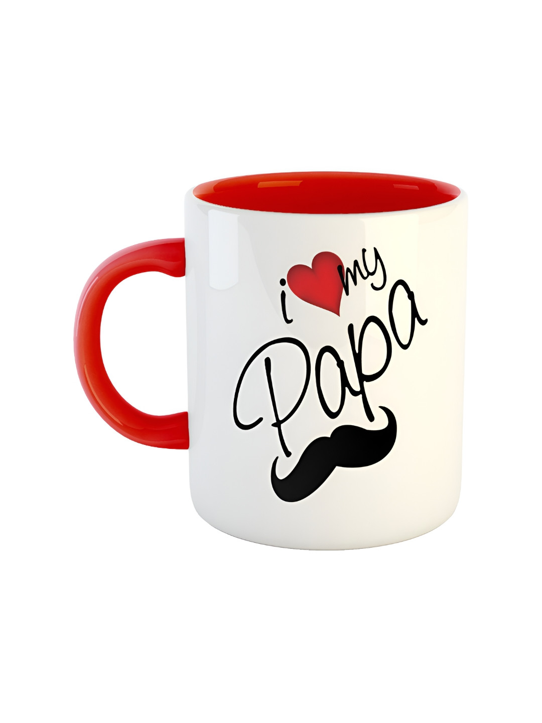ARTBUG Red & White Dishwasher Safe Printed Ceramic Glossy Mug