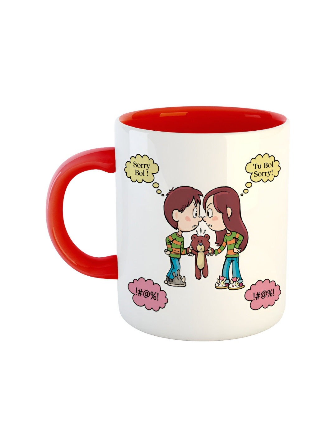 ARTBUG Maan Name Personalised Red Typography Ceramic Handmade Mug-350ml