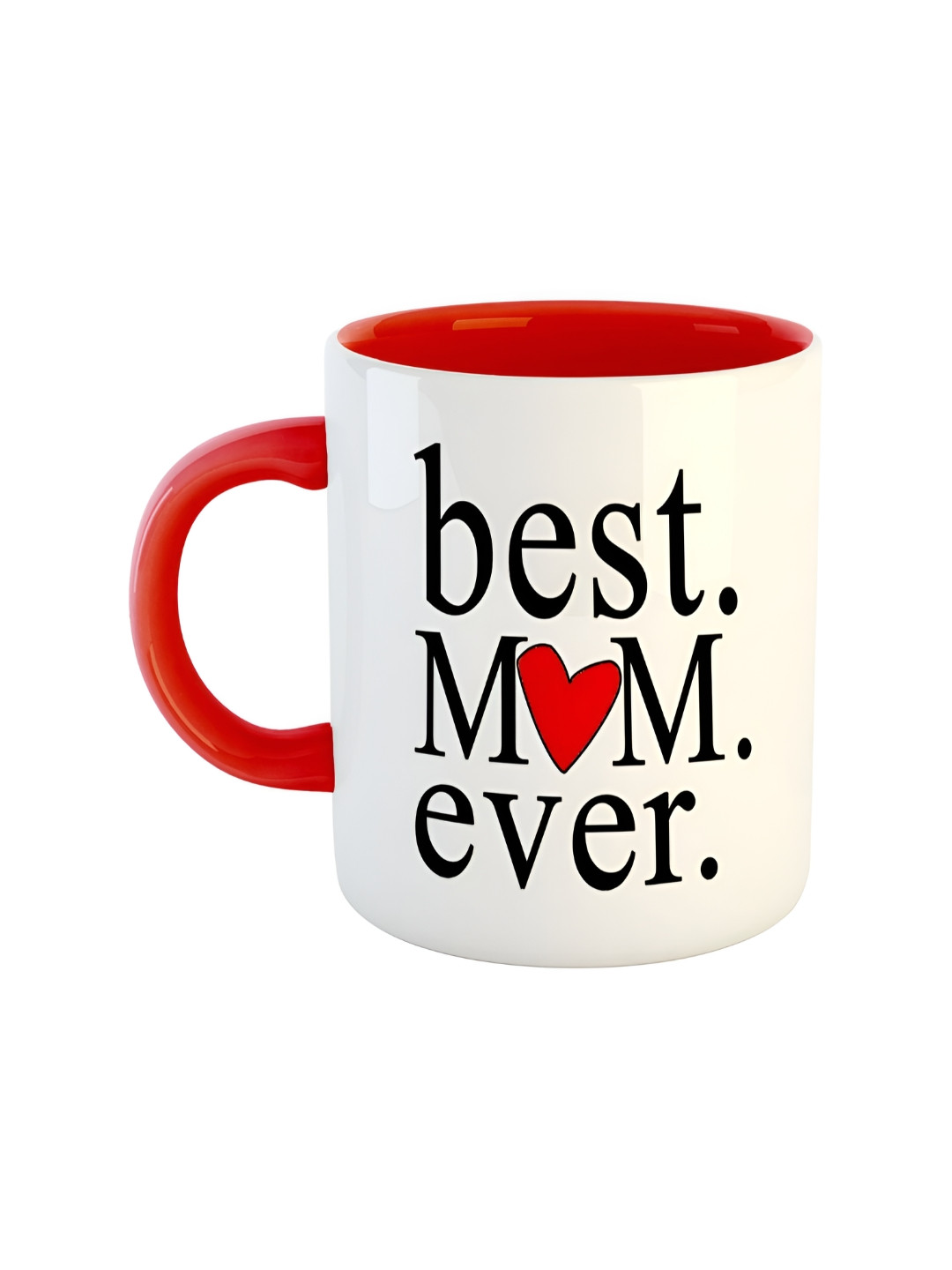 ARTBUG Red & White Dishwasher Safe Printed Ceramic Glossy Mug