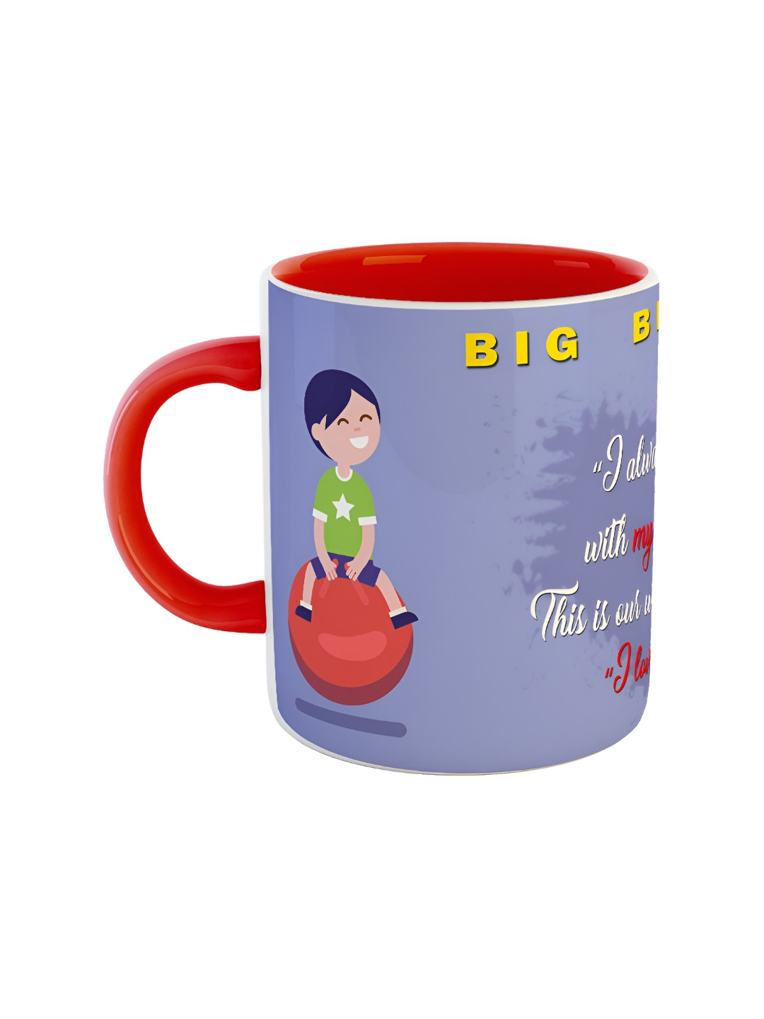 ARTBUG Valentine gift for Girlfriend Red Typography Ceramic Handmade Mug-350ml