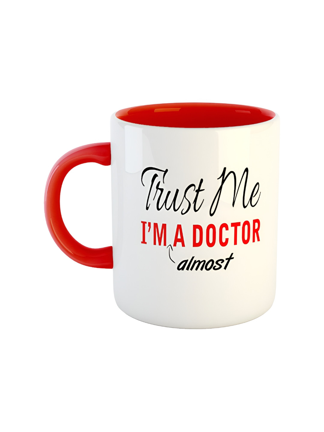 ARTBUG Nidan Name Personalised Red Typography Ceramic Microwave Safe Mug-350ml