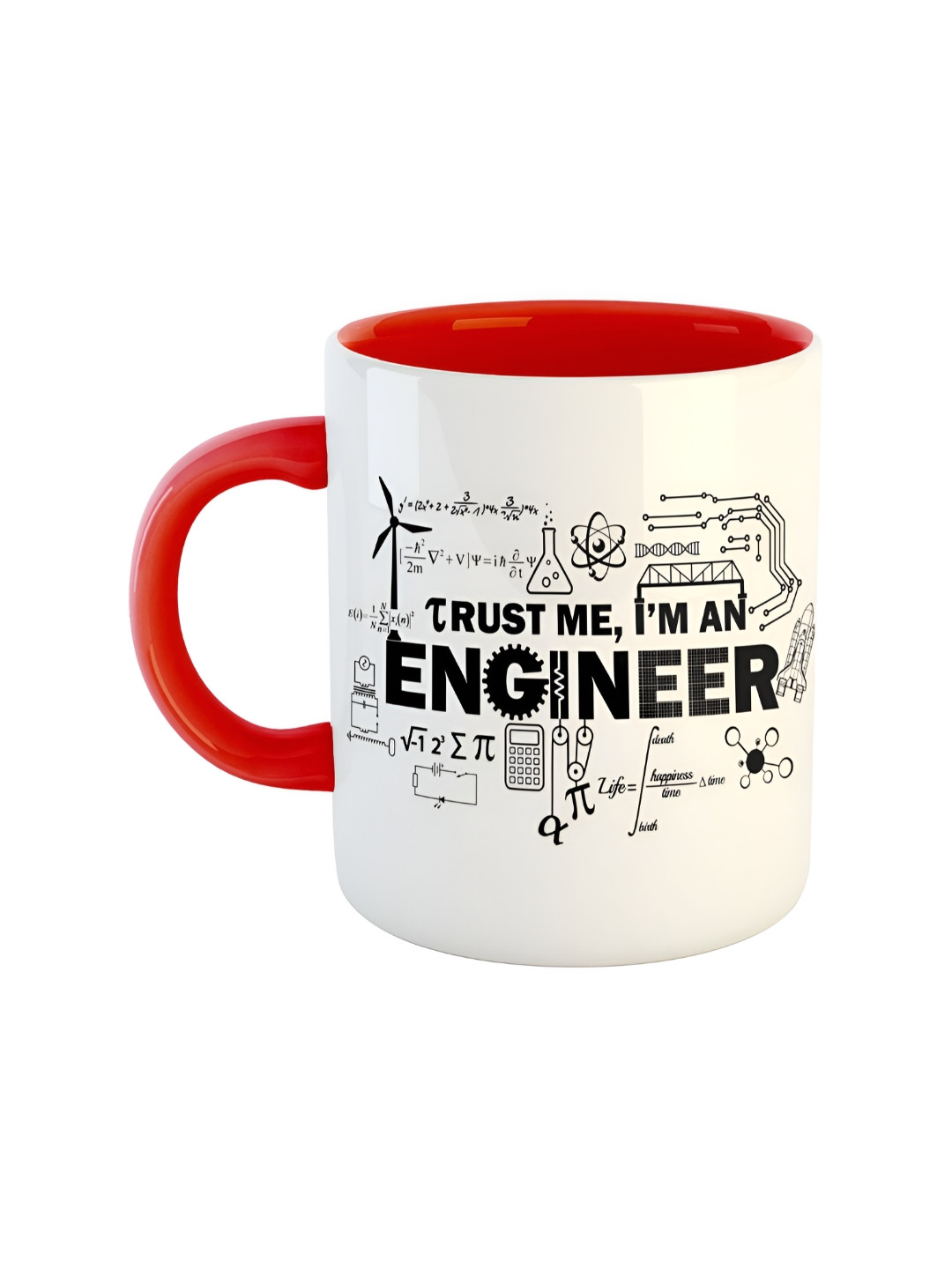 ARTBUG Niraj Name Personalised Red Typography Ceramic Microwave Safe Mug-250ml