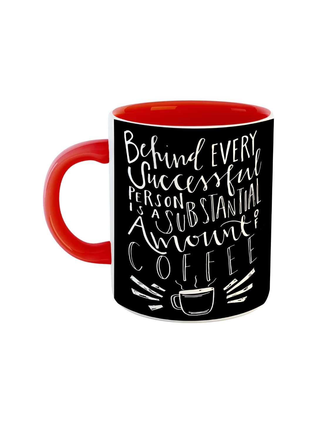 ARTBUG Manohar Name Personalised Red Typography Ceramic Handmade Mug-350ml