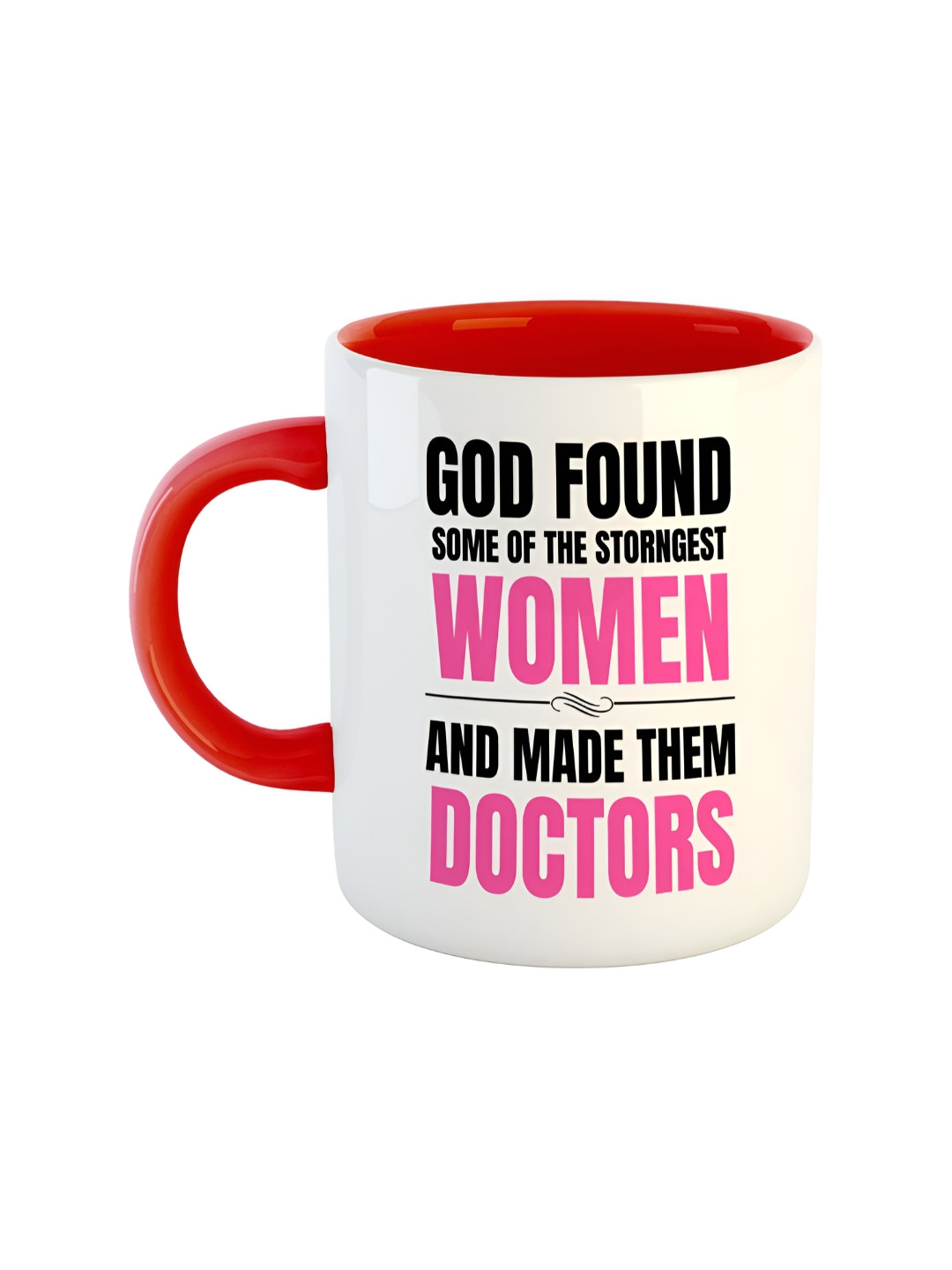 ARTBUG Baldev Name Personalised Red Typography Ceramic Handmade Mug-350ml