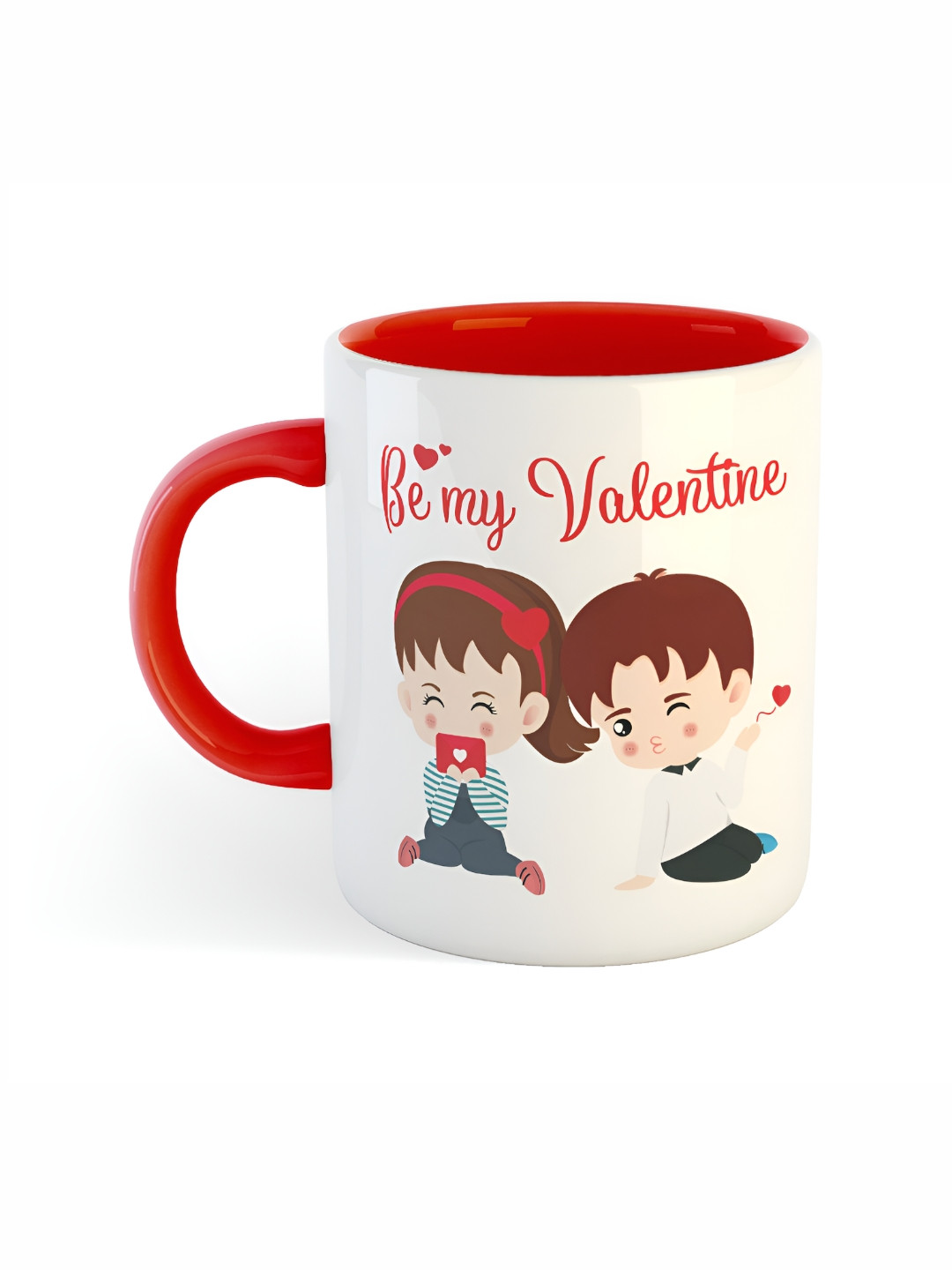 ARTBUG Devyansh Name Personalised Red Typography Ceramic Microwave Safe Mug-350ml