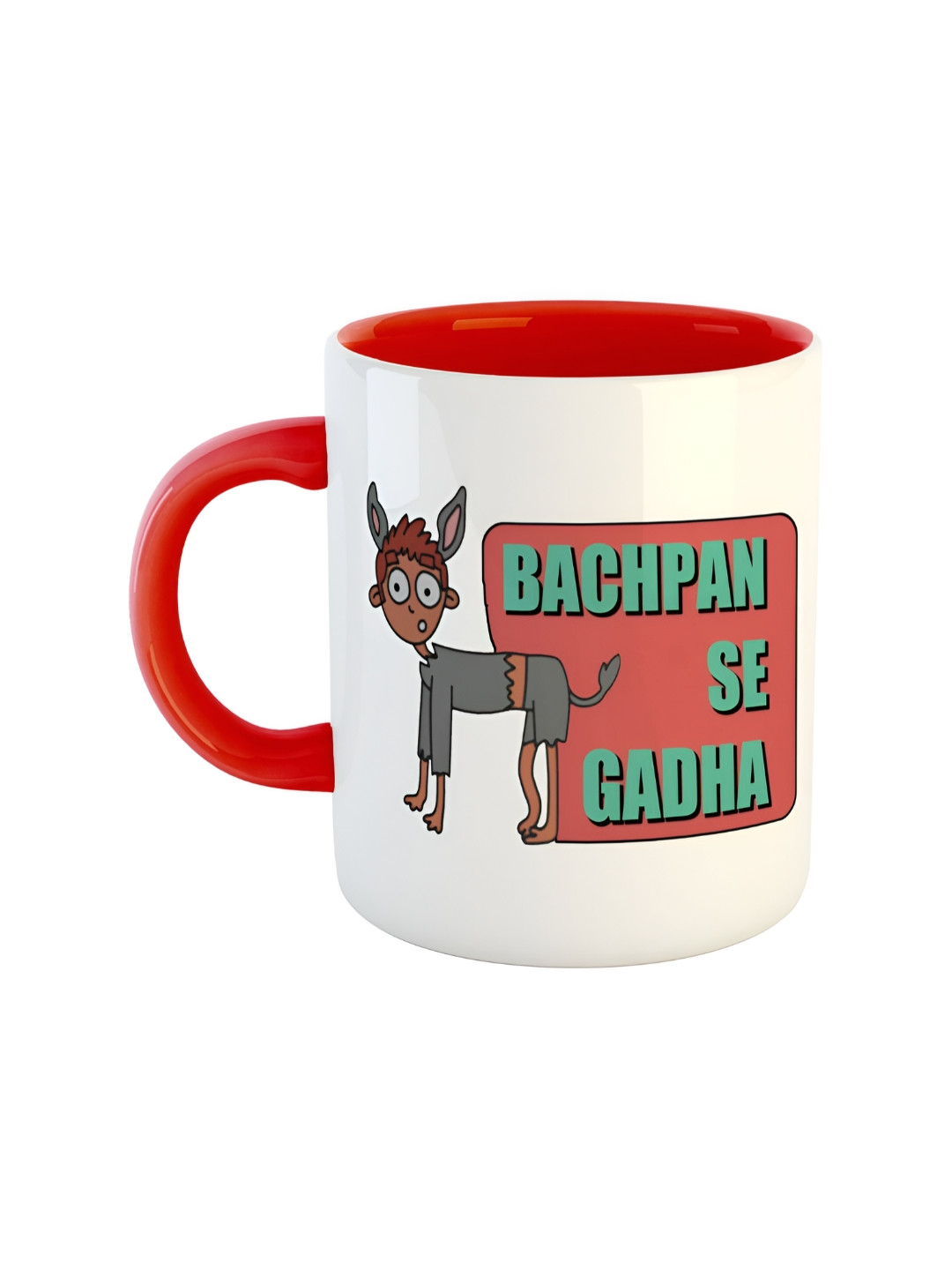 ARTBUG Kewal Name Personalised Red Typography Ceramic Microwave Safe Mug-325ml