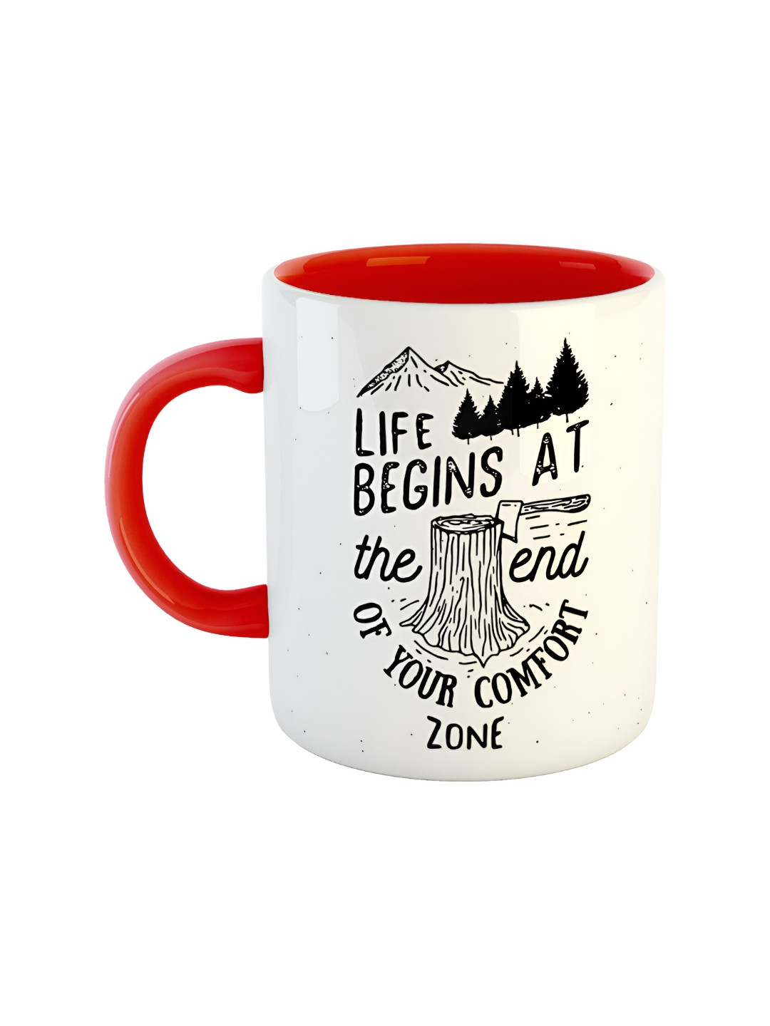 ARTBUG Ansh Name Personalised Red Typography Ceramic Microwave Safe Mug-350ml