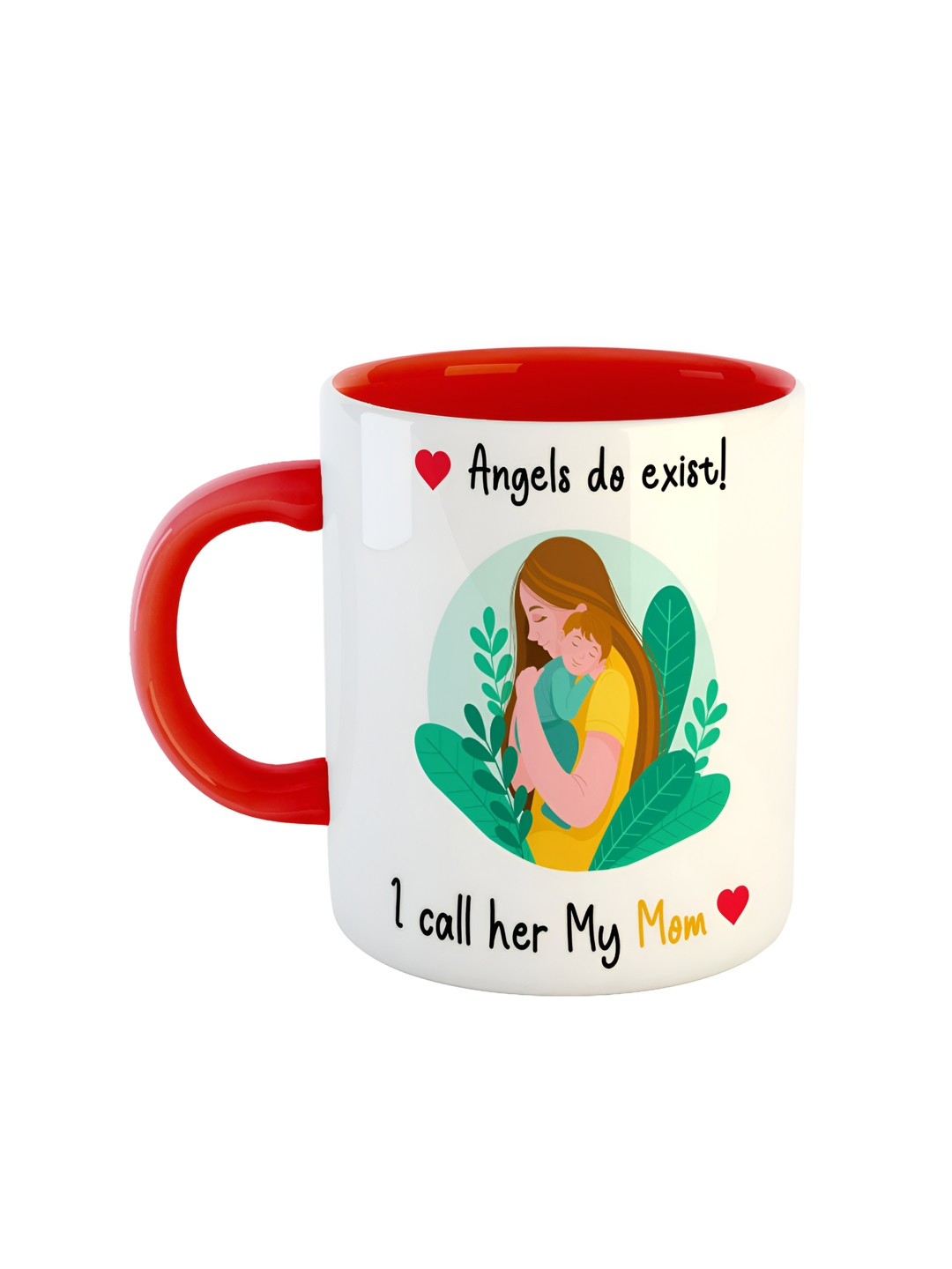 ARTBUG Ancient Floral Red Typography Ceramic Handmade Mug-350ml