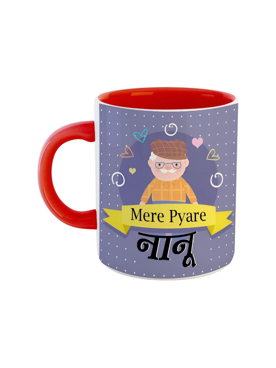 ARTBUG Pradeep Name Personalised Red Typography Ceramic Handmade Mug-350ml