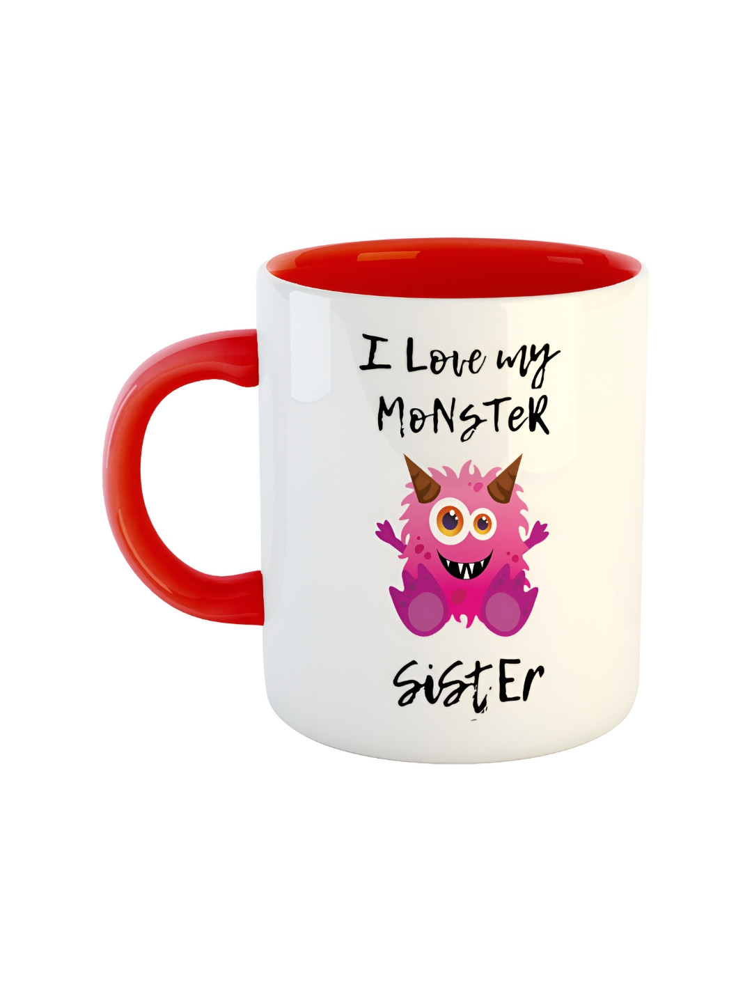 ARTBUG Dhananjay Name Personalised Red Typography Ceramic Handmade Mug-350ml