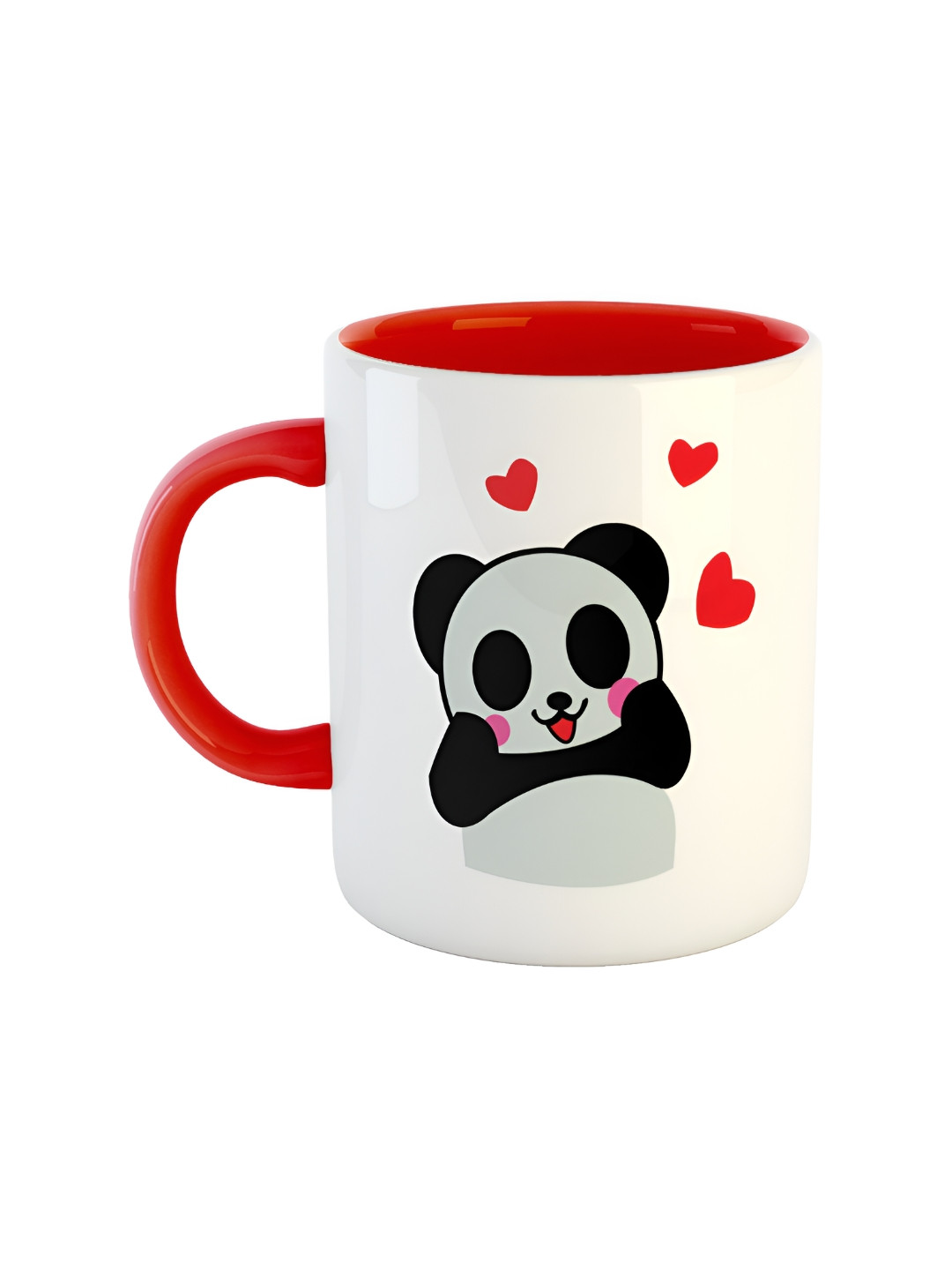 ARTBUG Red & White Printed Ceramic Glossy Core Mugs 330 ml