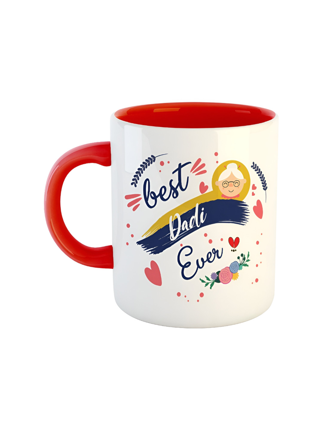 ARTBUG Lekh Name Personalised Red Typography Ceramic Microwave Safe Mug-350ml