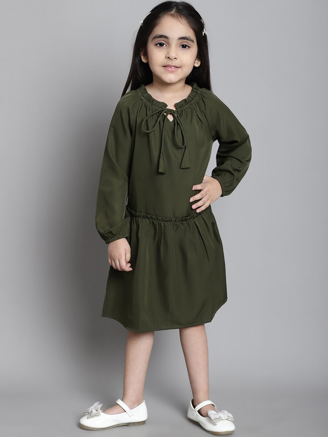 MINI & MING Gorla Tie-Up Neck Fit & Flare Dress