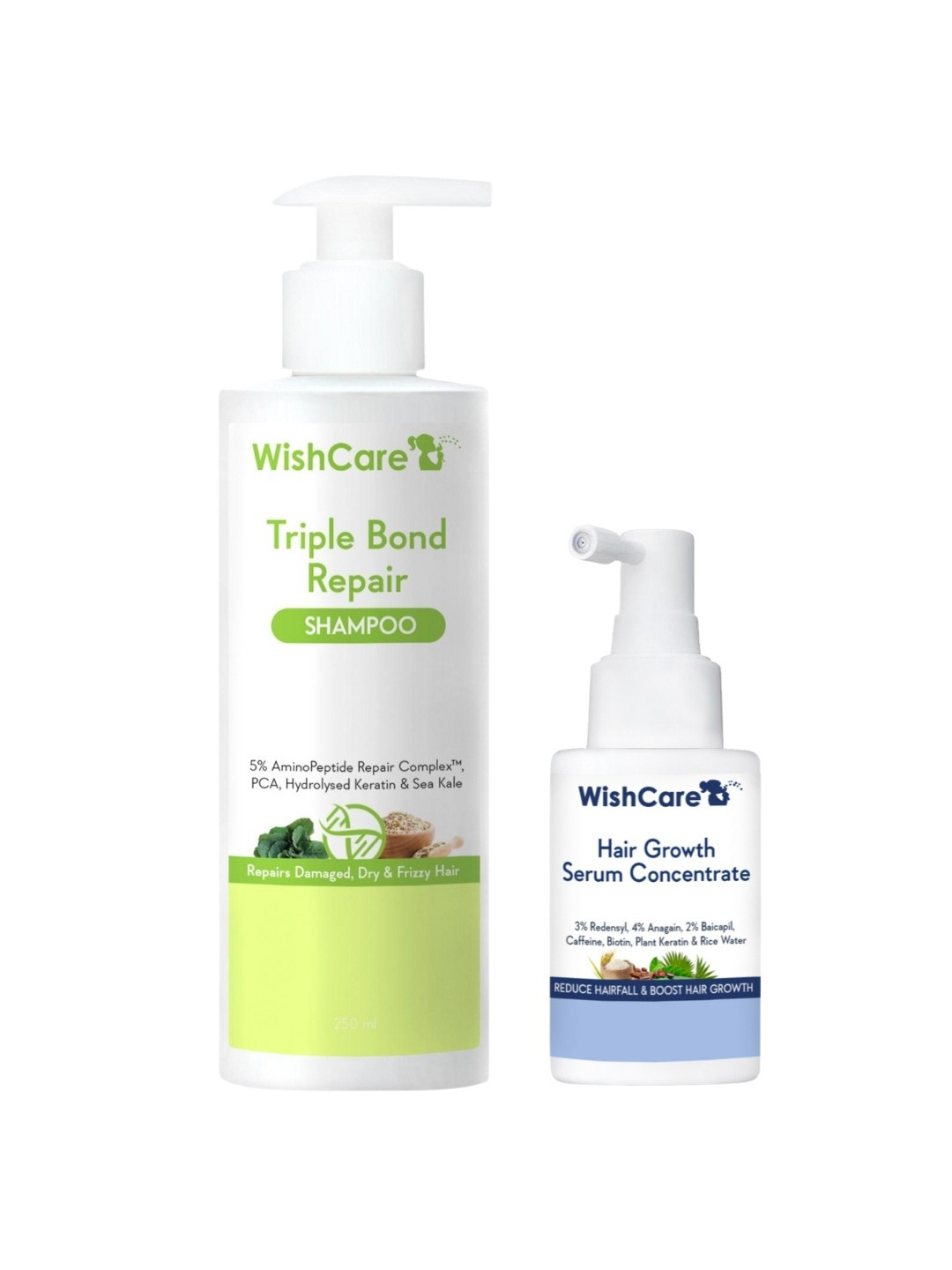 WishCare Set of Hair Growth Serum Concentrate - 30ml & Triple Bond Repair Shampoo - 250ml