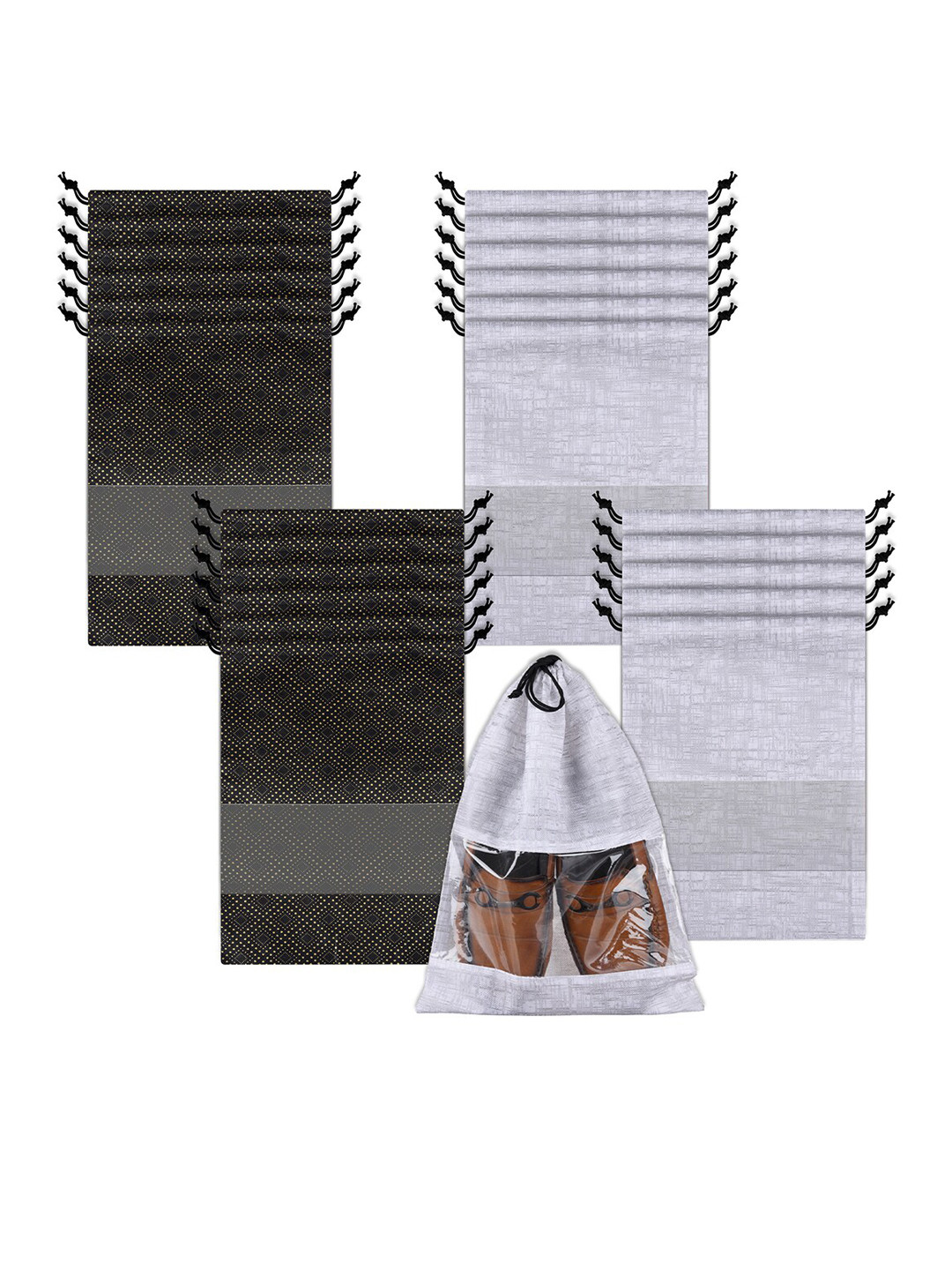 Kuber Industries Set of 24 Shoe Cover Bags Travel Accessory