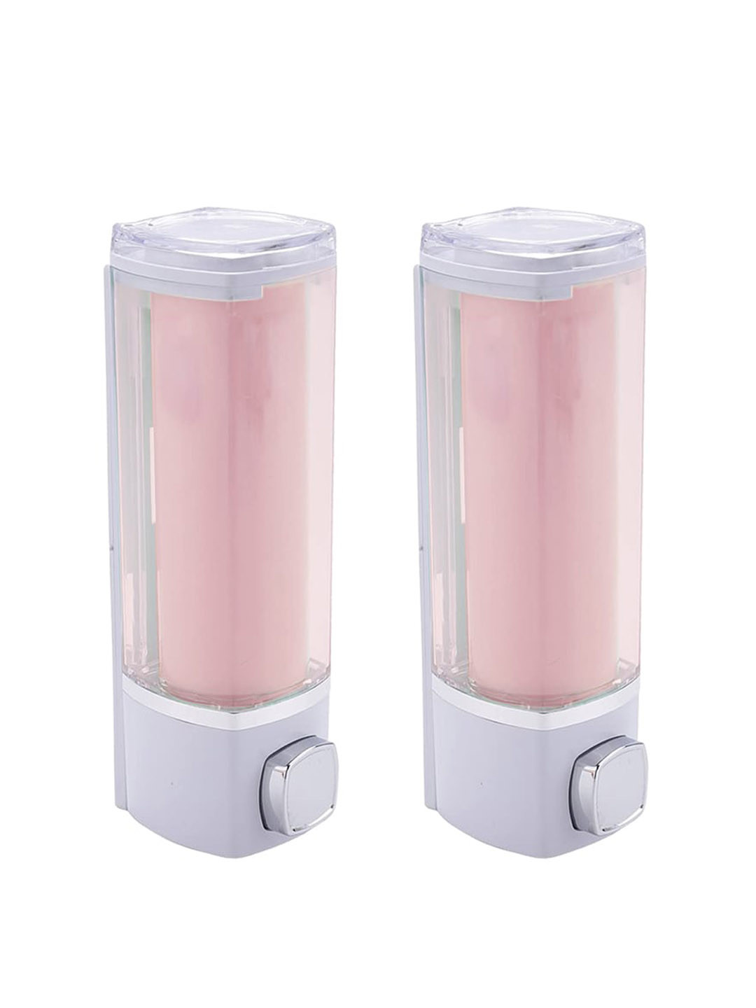 Kuber Industries Pink 2 Pieces Manual Shampoo & Soap Dispenser Bathroom Accessories