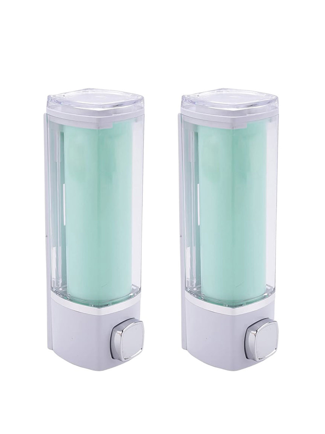 Kuber Industries Green 2 Pieces Manual Shampoo & Soap Dispenser Bathroom Accessories 250ml