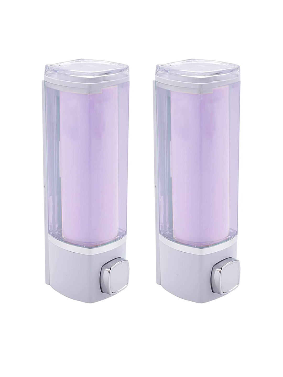 Kuber Industries Purple 2 Pcs Manual Shampoo & Soap Dispenser Bathroom Accessories 250ml