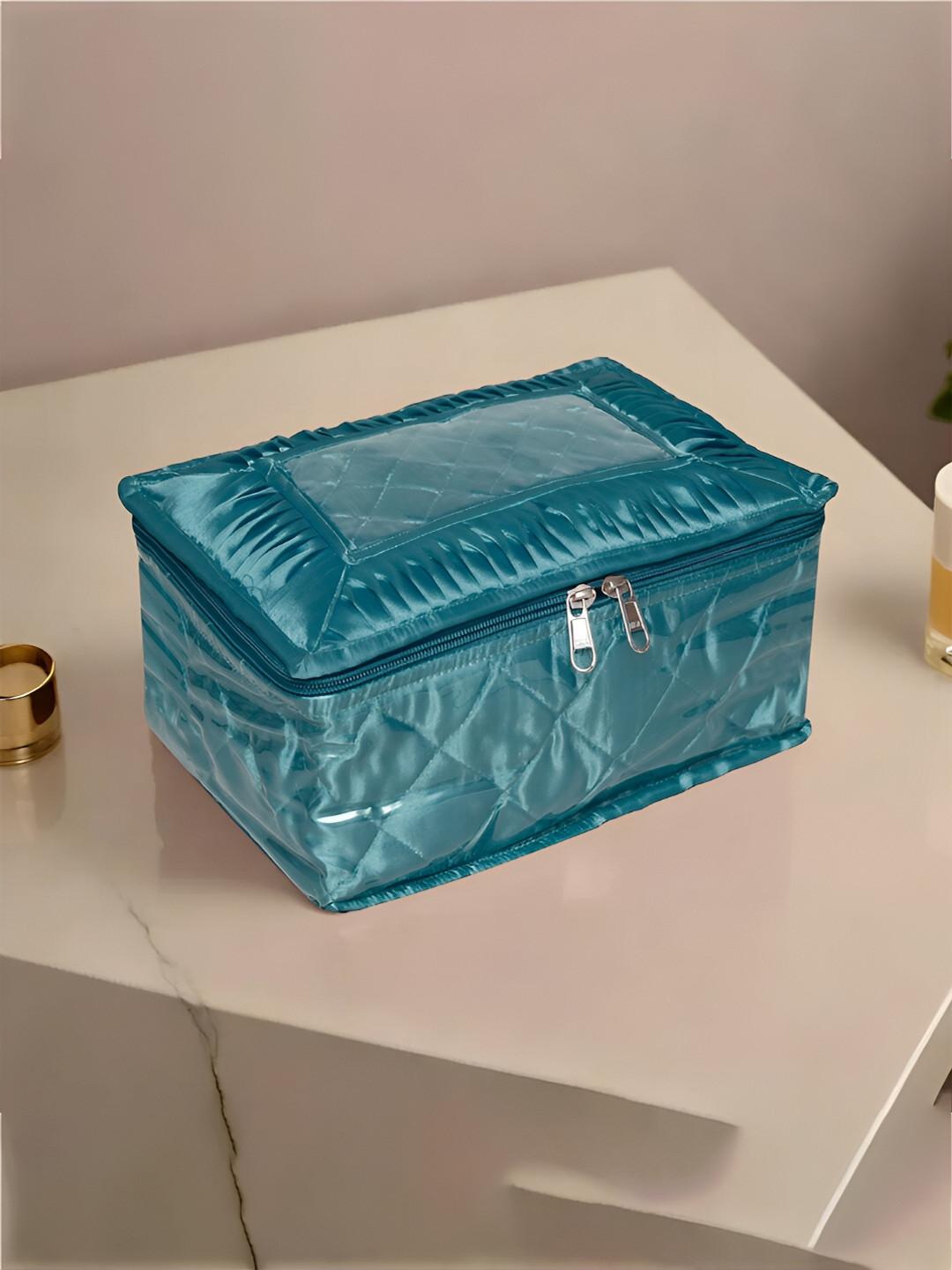 Kuber Industries Green Different Pouch Locker Frill Jewellery Kit Organiser