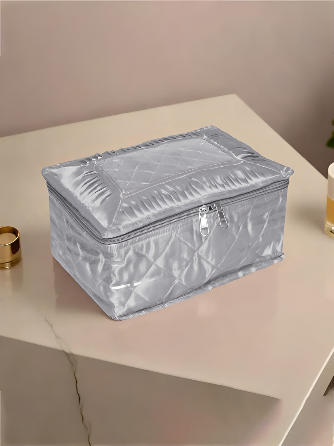 Kuber Industries Grey Different Pouch Locker Frill Jewellery Kit Organiser