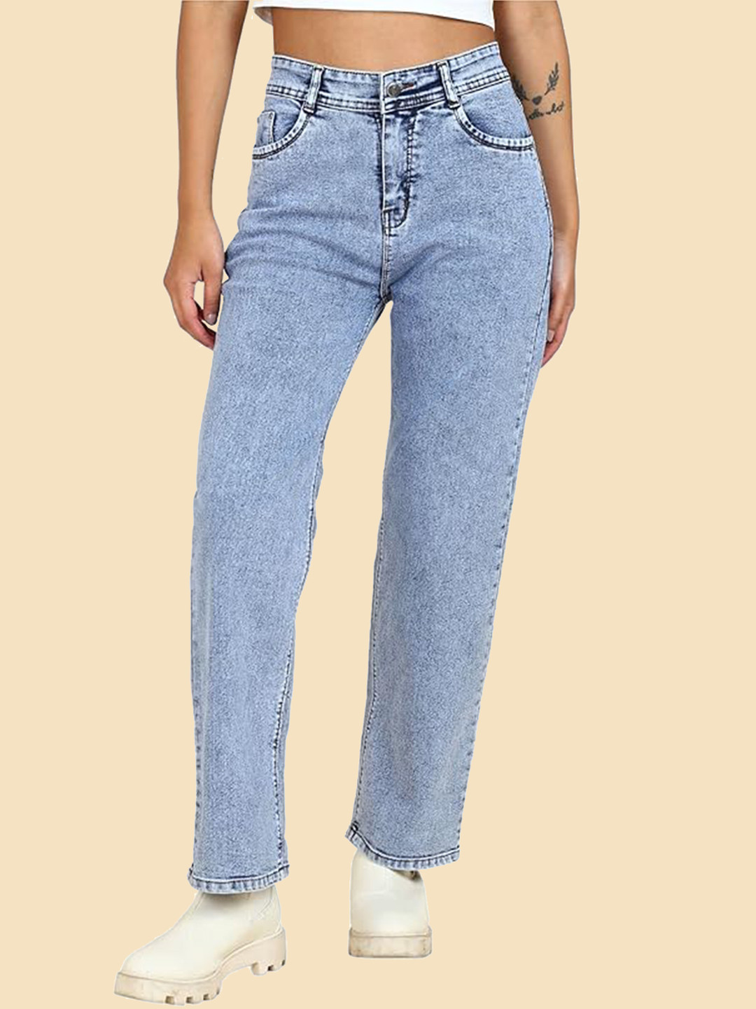 BAESD Girls Lean Straight Fit Low Distress Stretchable Jeans