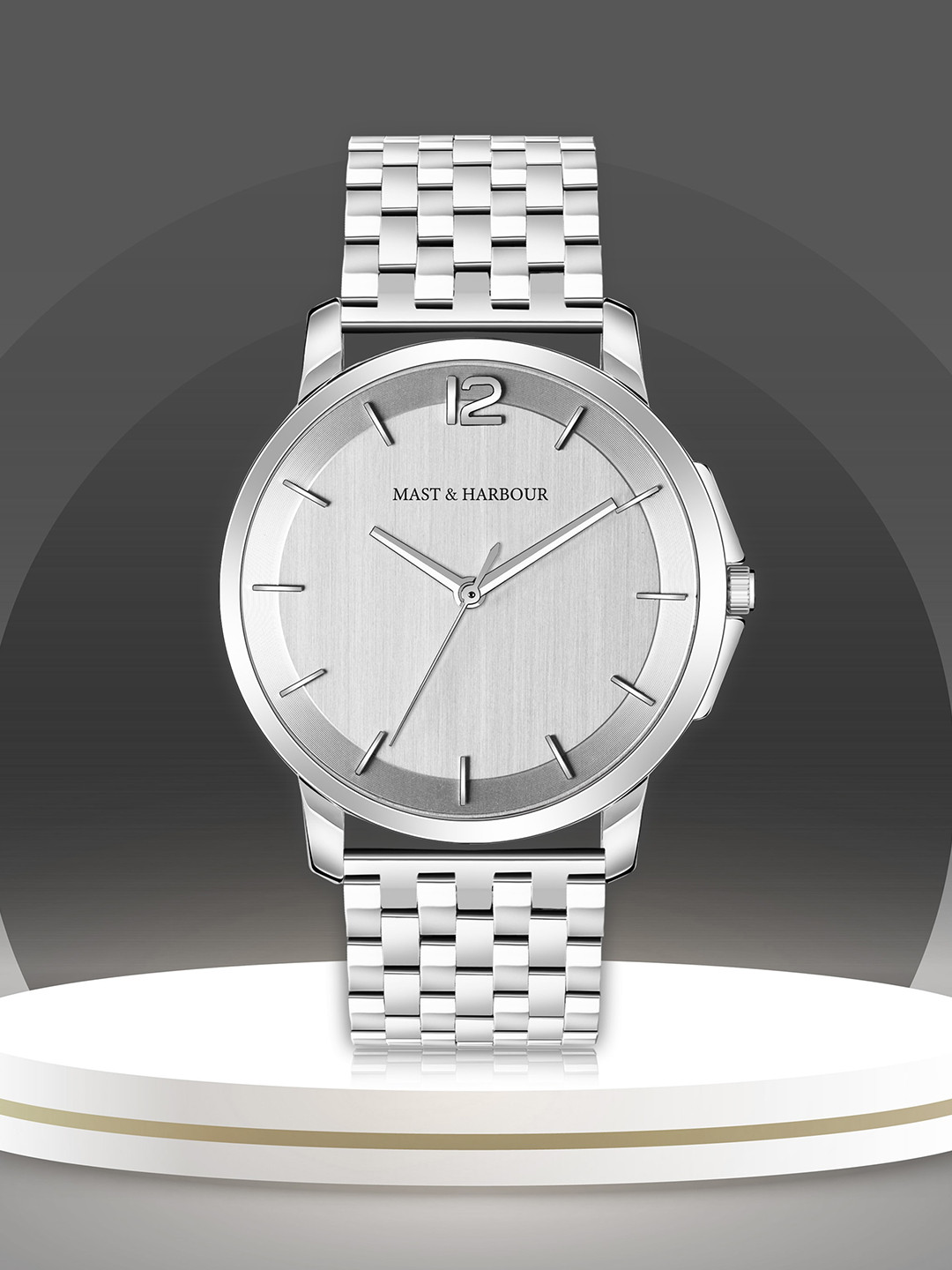 Mast & Harbour Men Stainless Steel Bracelet Style Straps Analogue Watch MH-4706-Silver