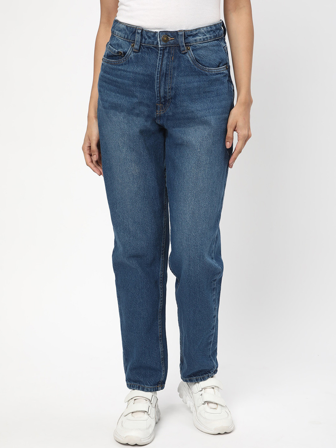 R&B Women Light Fade Mom Fit Jeans
