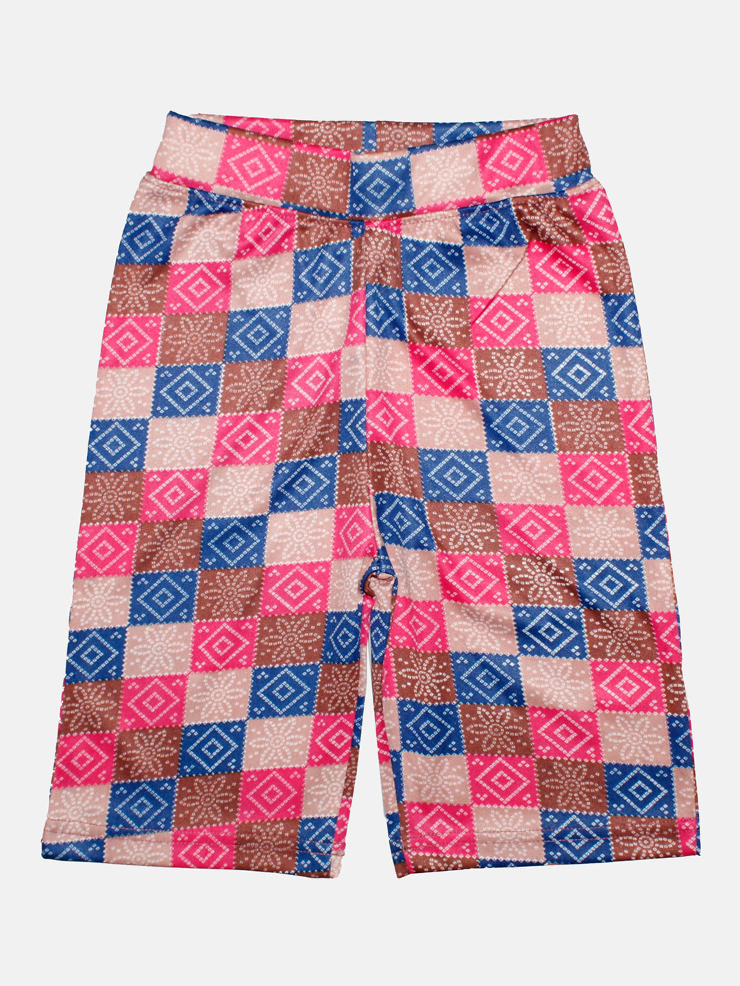 KiddoPanti Girls Mid-Rise Ethnic Motifs Printed Cycling Shorts