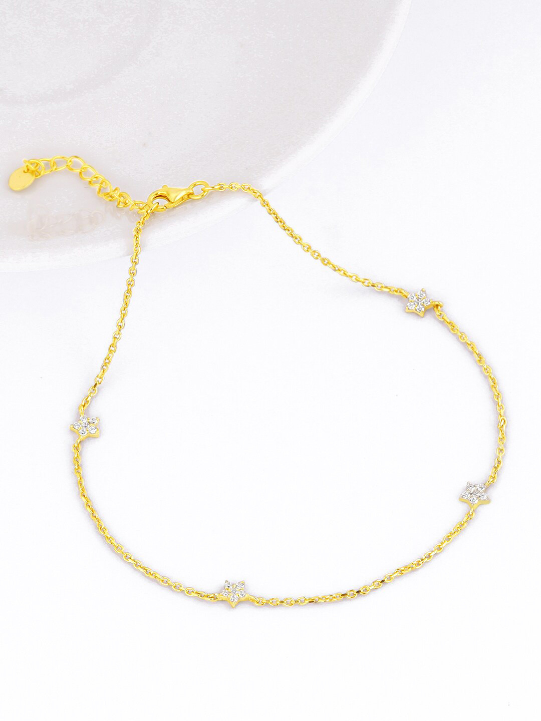 GIVA Gold-Plated 925 Sterling Silver Anklets