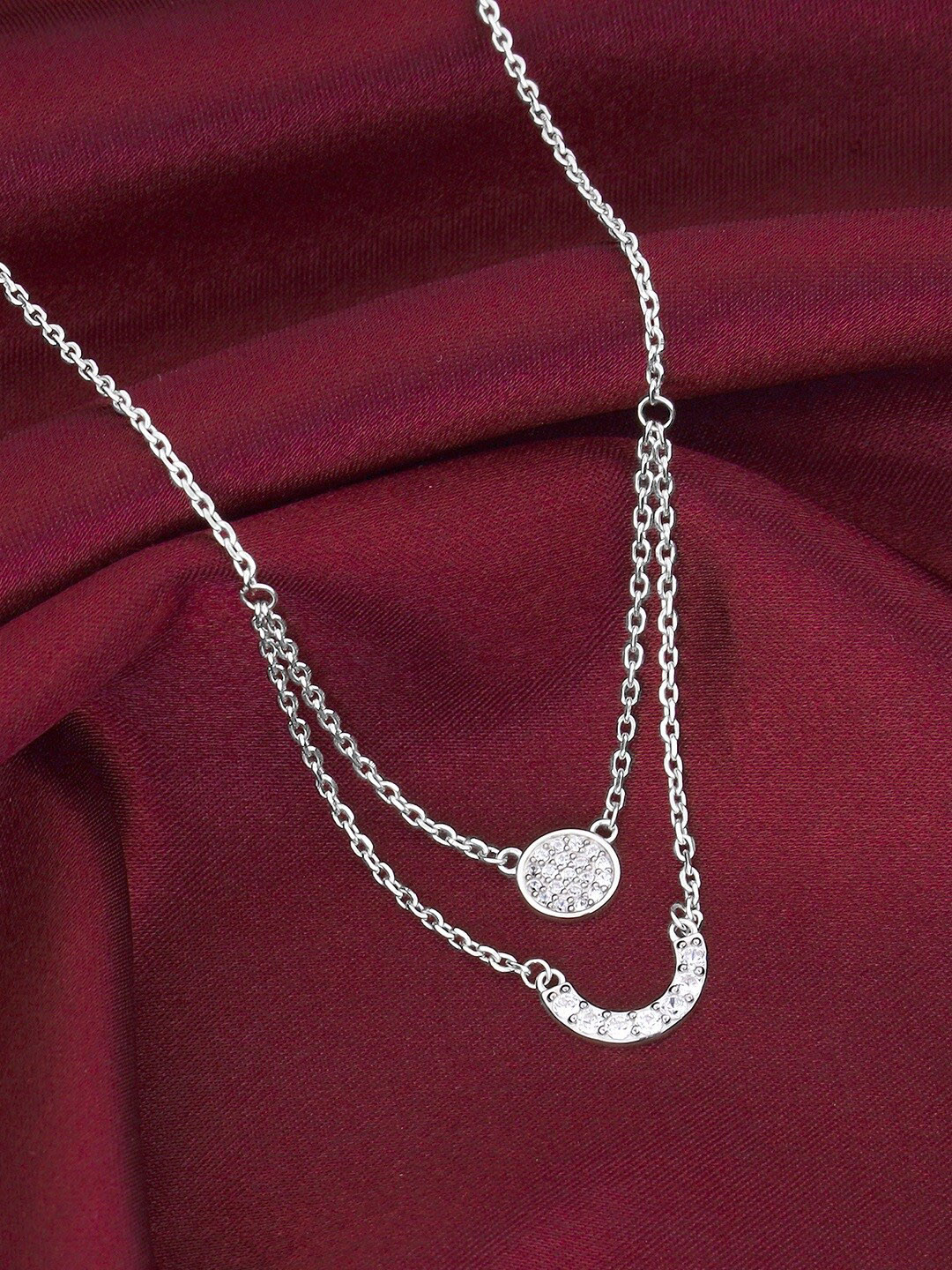 GIVA Rhodium-Plated 925 Sterling Silver Layered Chain