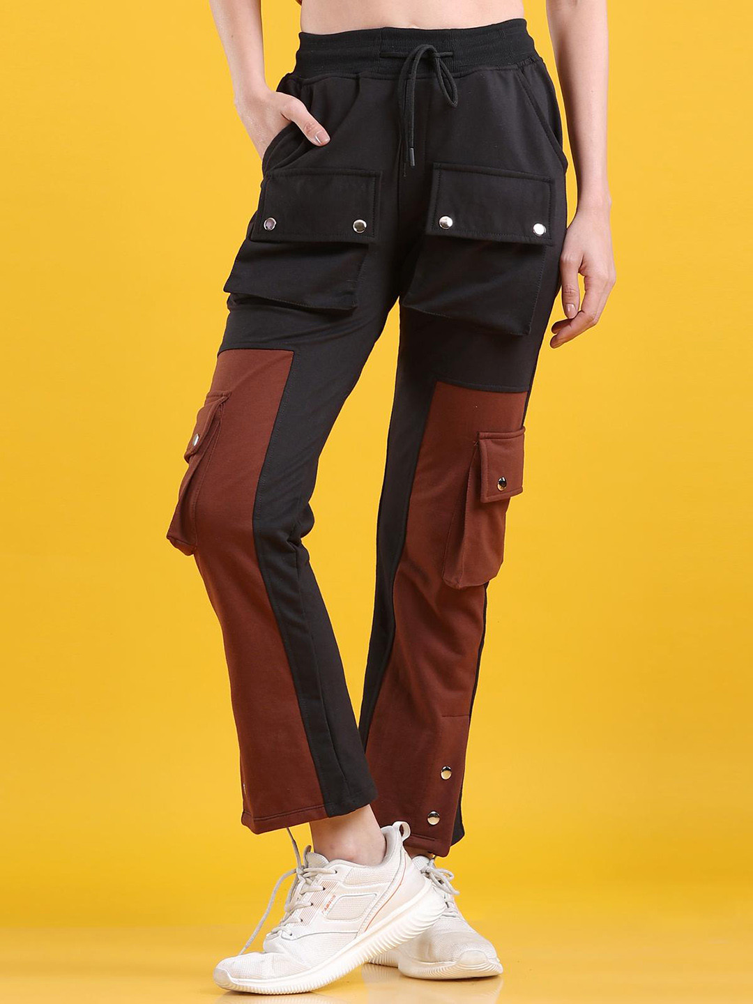 The Dance Bible Women Colourblocked Relaxed-Fit Track Pants